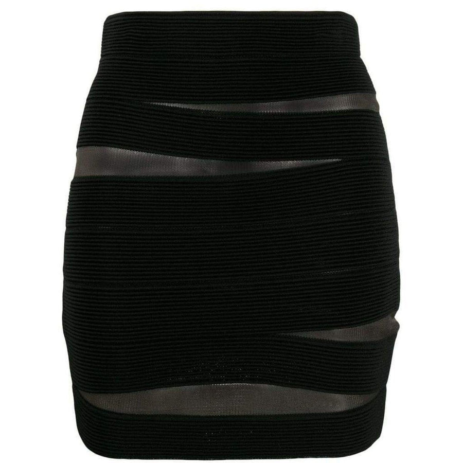 Balmain-Sheer Fitted Mini Skirt - Runway Catalog