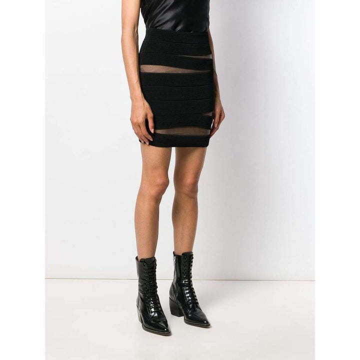 Sheer Fitted Mini Skirt