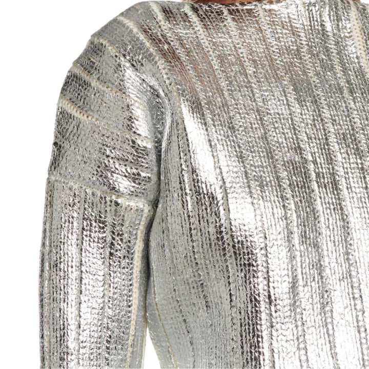 Silver Cropped Wool-blend  Sweater
