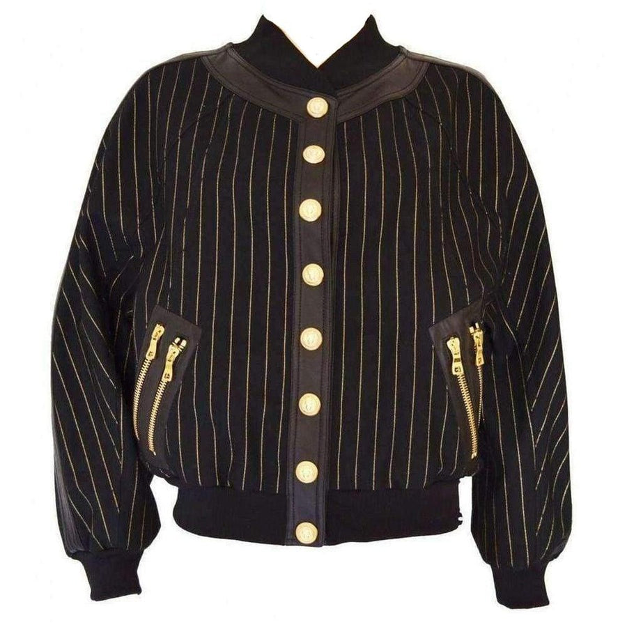 Balmain-Striped Cotton Teddy Jacket - Runway Catalog