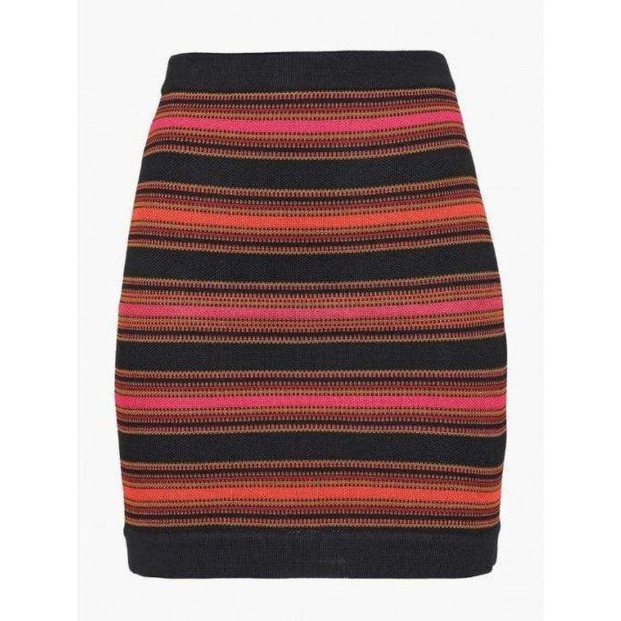 Balmain-Striped Stretch-Knit Mini Skirt - Runway Catalog