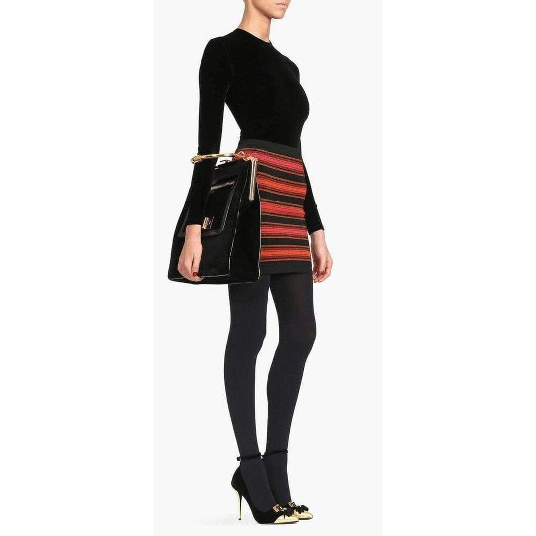 Striped Stretch-Knit Mini Skirt