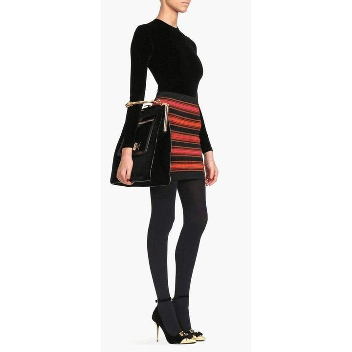 Striped Stretch-Knit Mini Skirt