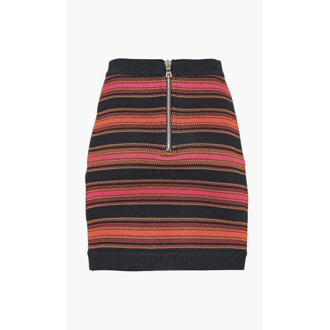 Striped Stretch-Knit Mini Skirt