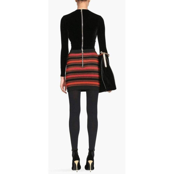 Striped Stretch-Knit Mini Skirt