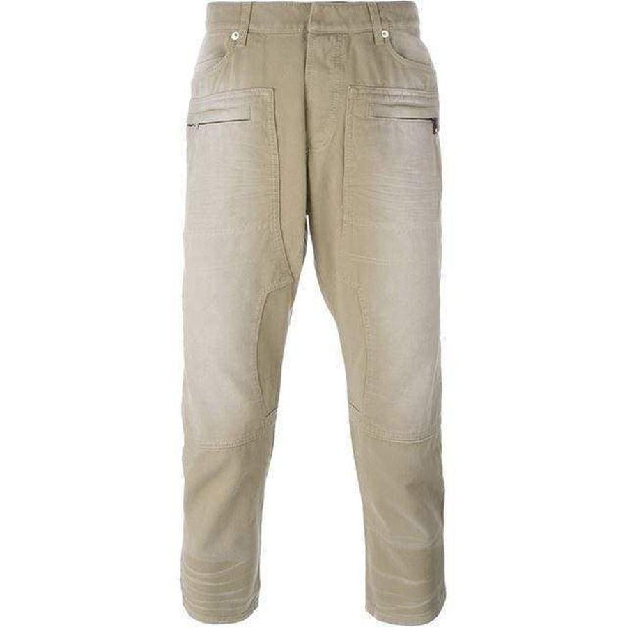 Balmain-Tan Cropped Jeans - Runway Catalog