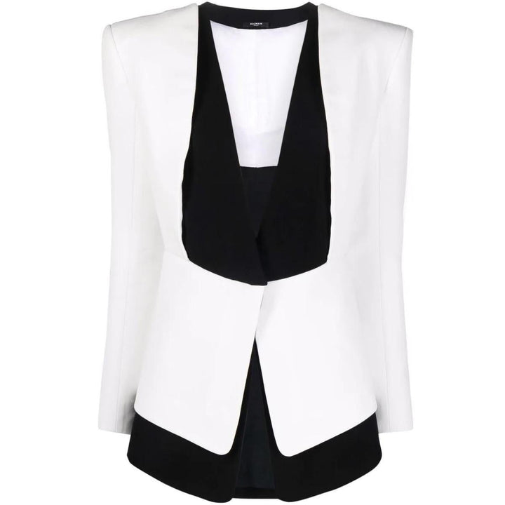 Balmain-Two-tone Crepe Blazer - Runway Catalog