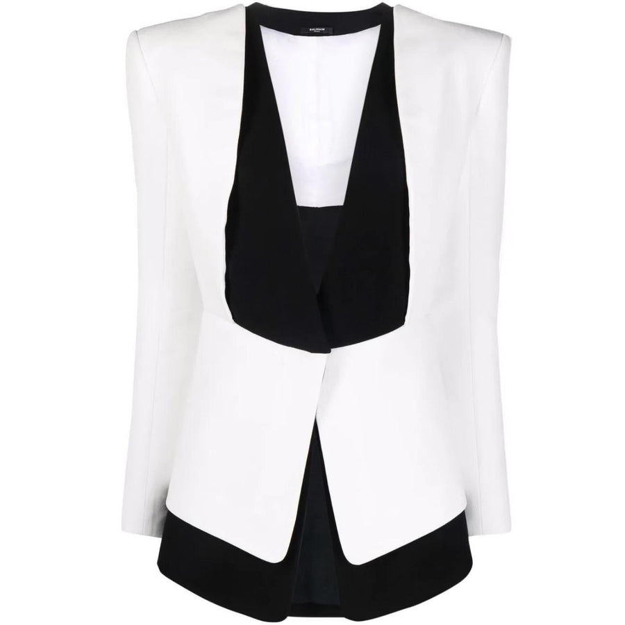 Balmain-Two-tone Crepe Blazer - Runway Catalog