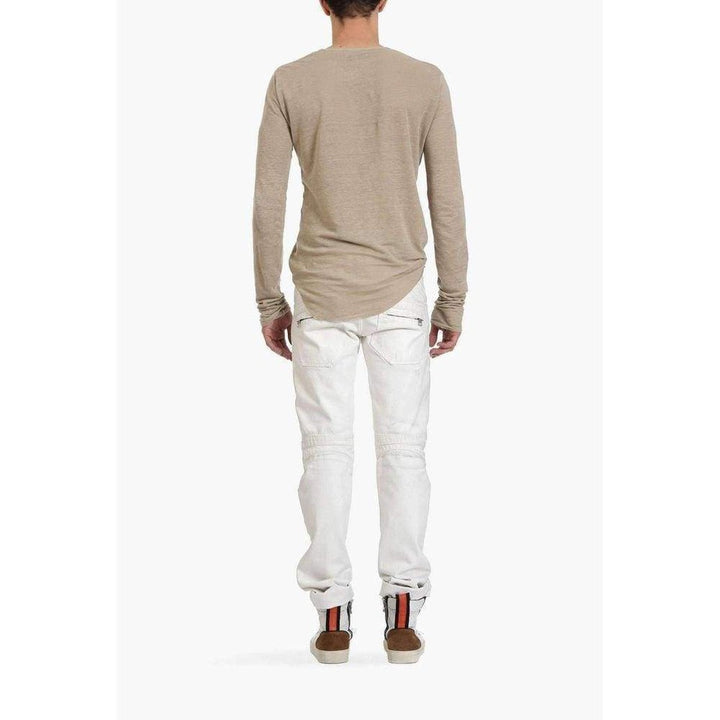 White Biker Destroyed Denim Jeans