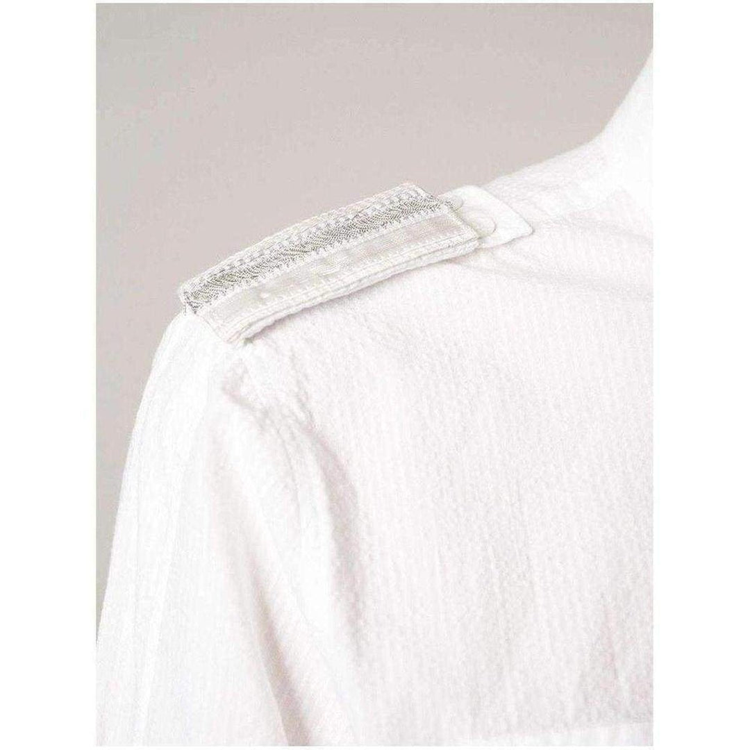 White Cotton Military Shirt