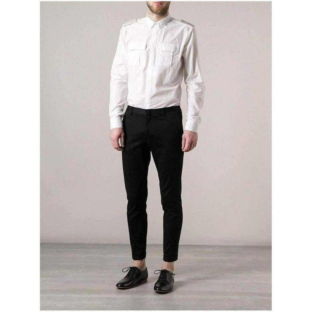 White Cotton Military Shirt