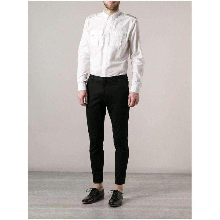 White Cotton Military Shirt