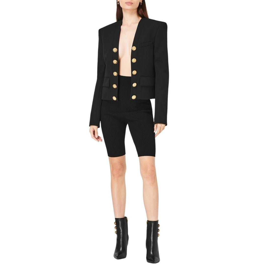 Wool Decorative Button Detail Jacket