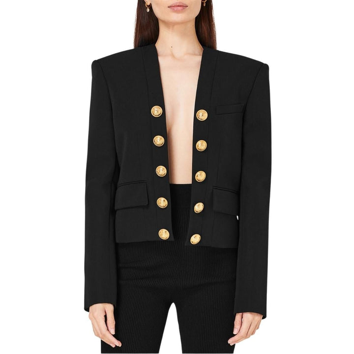 Wool Decorative Button Detail Jacket