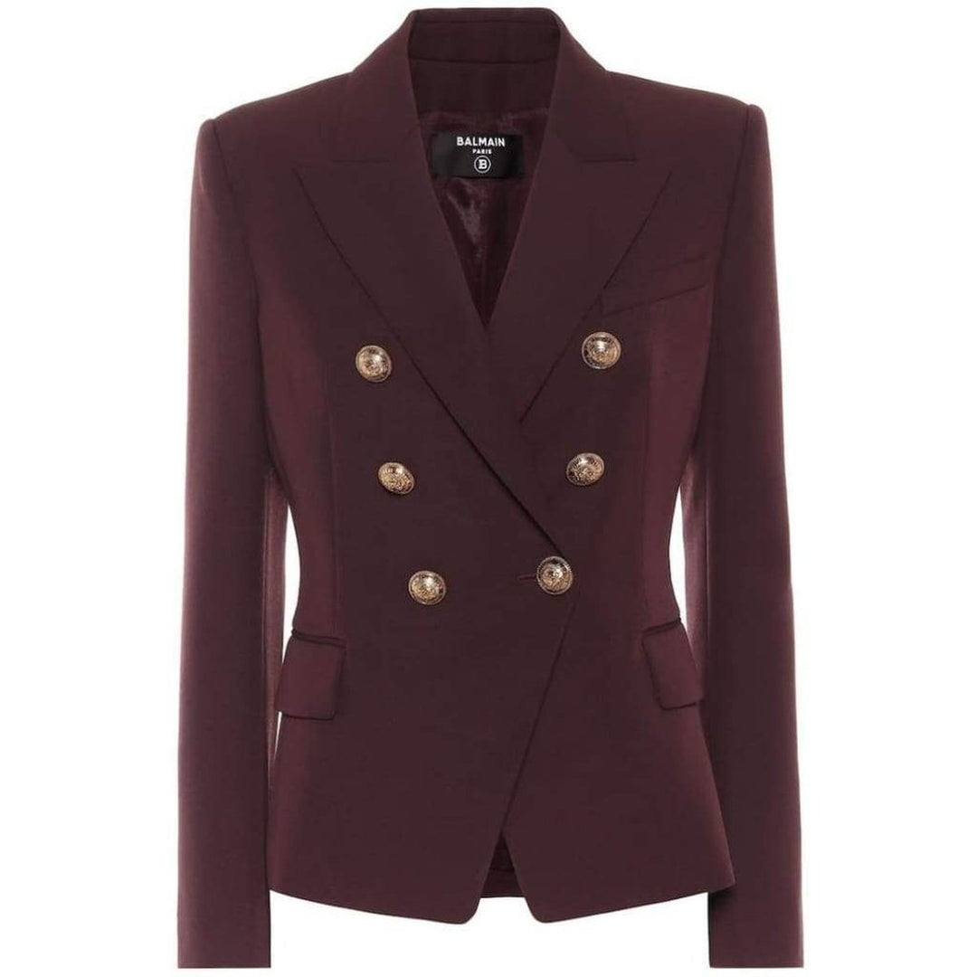 Balmain-Wool Double-Breasted Blazer - Runway Catalog