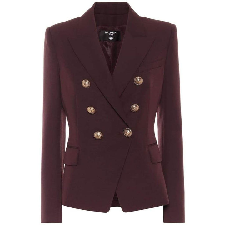Balmain-Wool Double-Breasted Blazer - Runway Catalog
