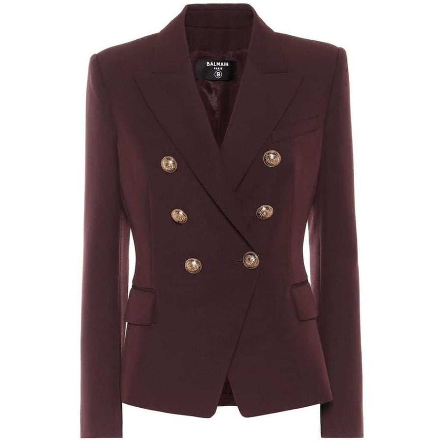 Balmain-Wool Double-Breasted Blazer - Runway Catalog