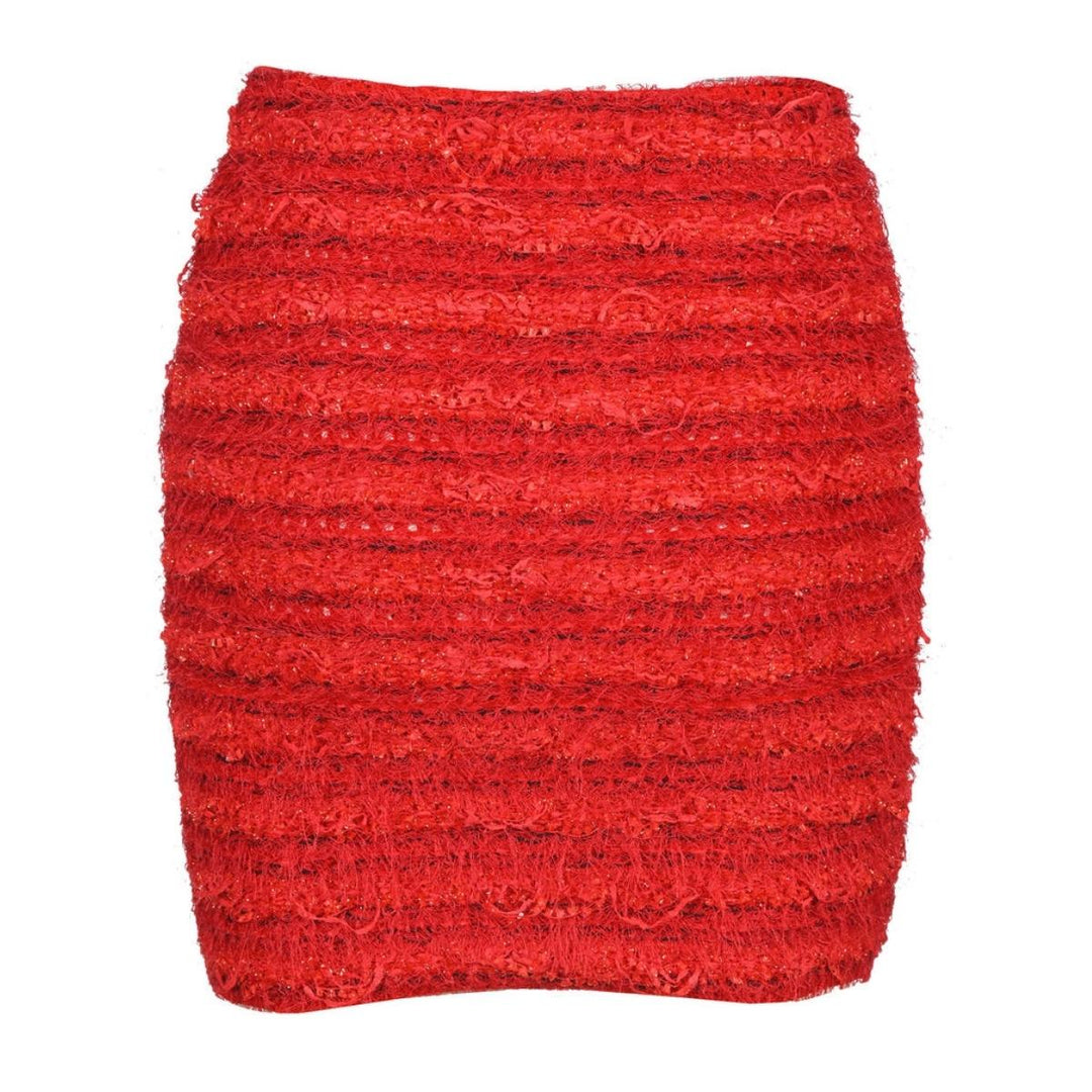 Zipped Tweed Mini Skirt