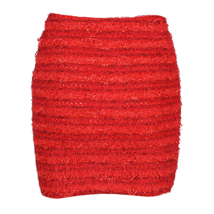 Zipped Tweed Mini Skirt