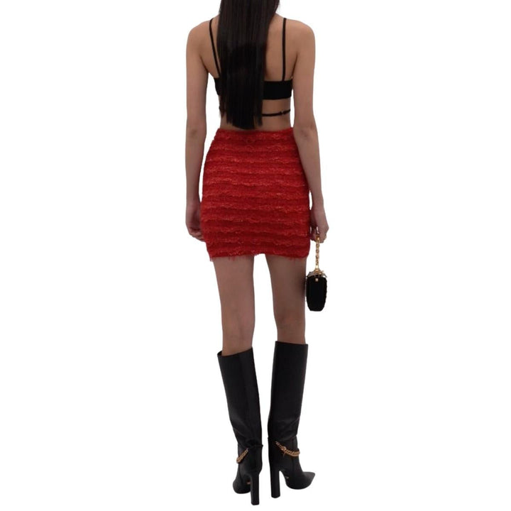Zipped Tweed Mini Skirt