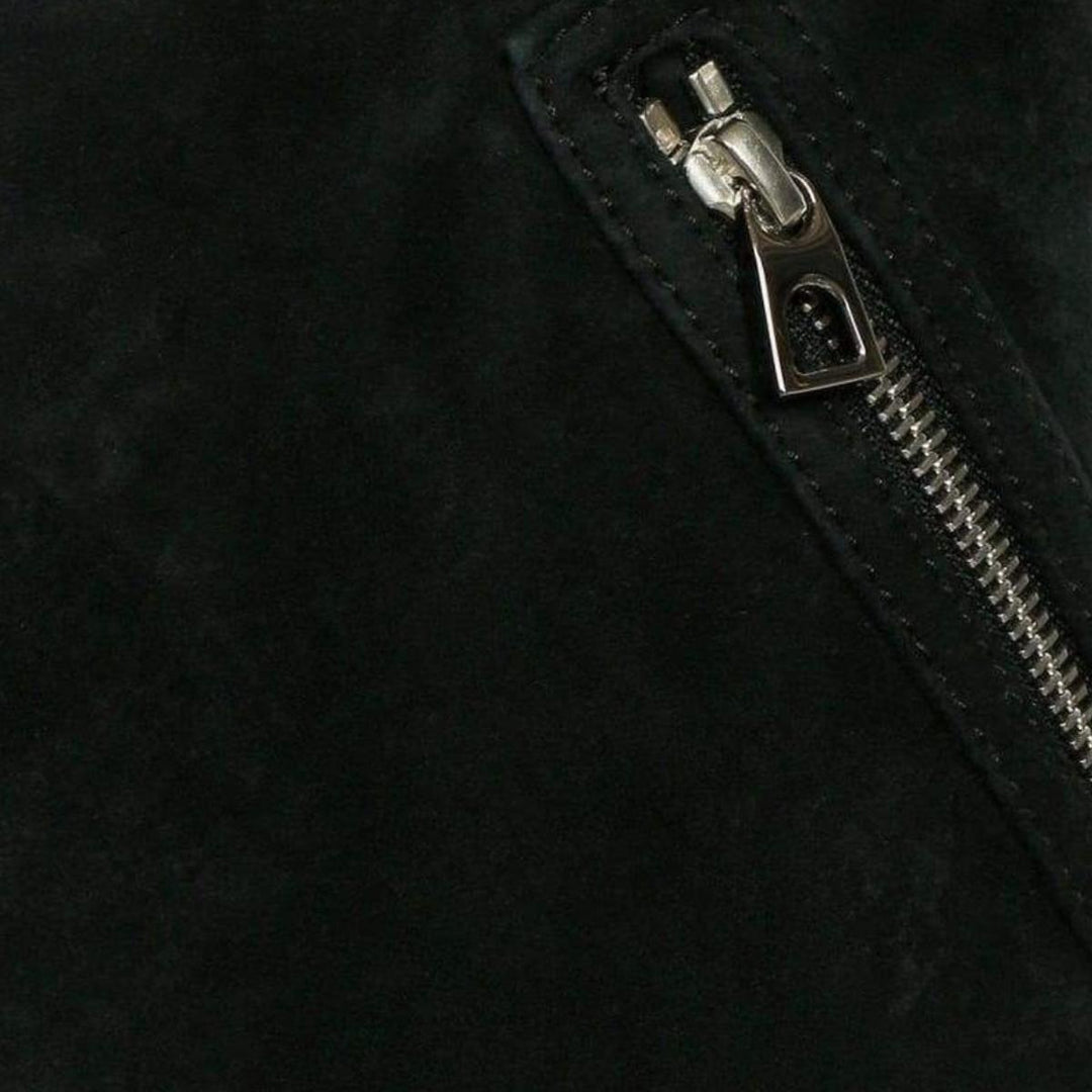Black Leather Fringe Skirt