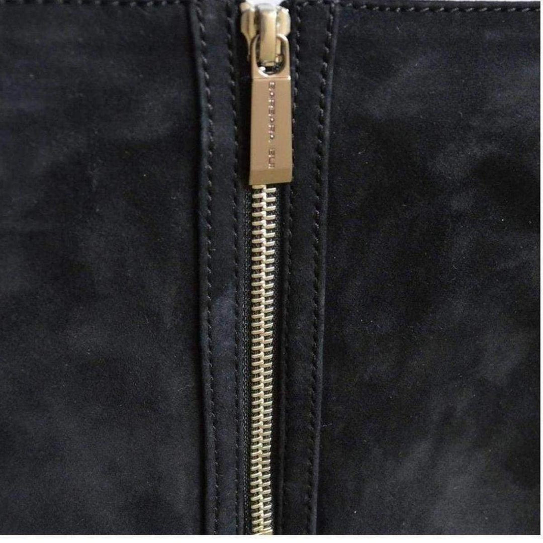 Black Leather Fringe Skirt