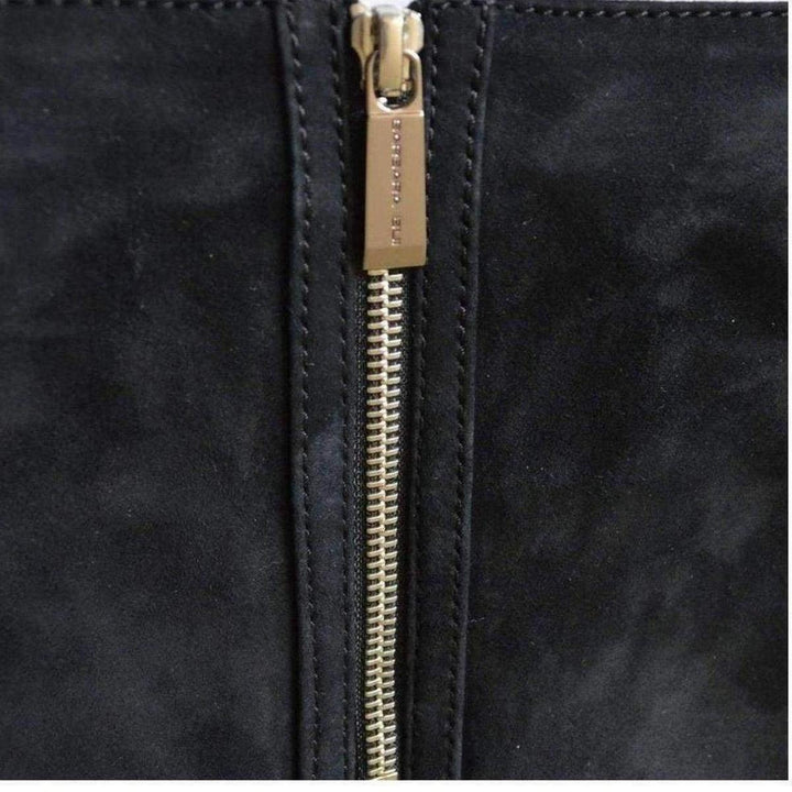 Black Leather Fringe Skirt