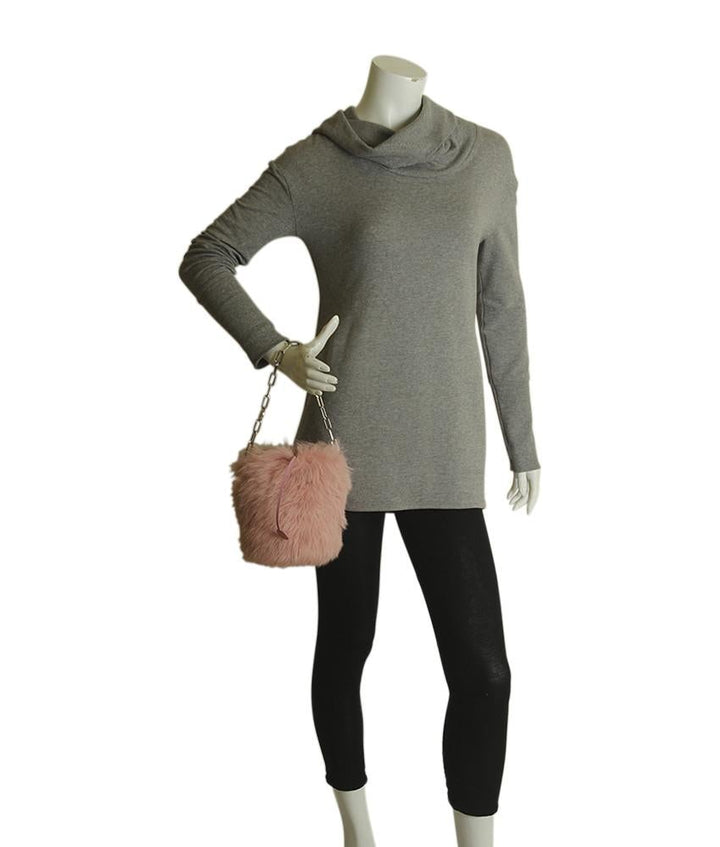 Lanvin Lamp Pink Shearling 2- Way Bag