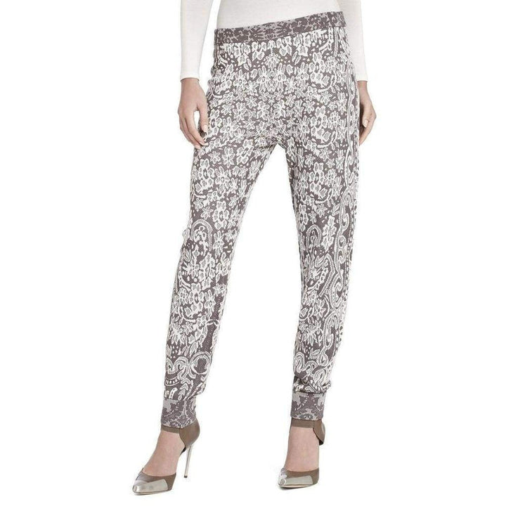 BCBGMAXAZRIA-Alder Relief Jacquard Lace Silk Blend Sweat pant - Runway Catalog