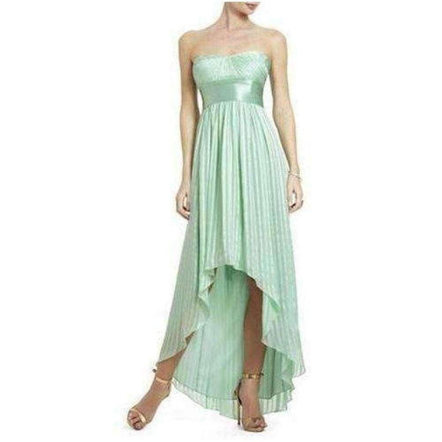 BCBGMAXAZRIA-Alicia Silk Opaline Green Charmeuse Gown - Runway Catalog