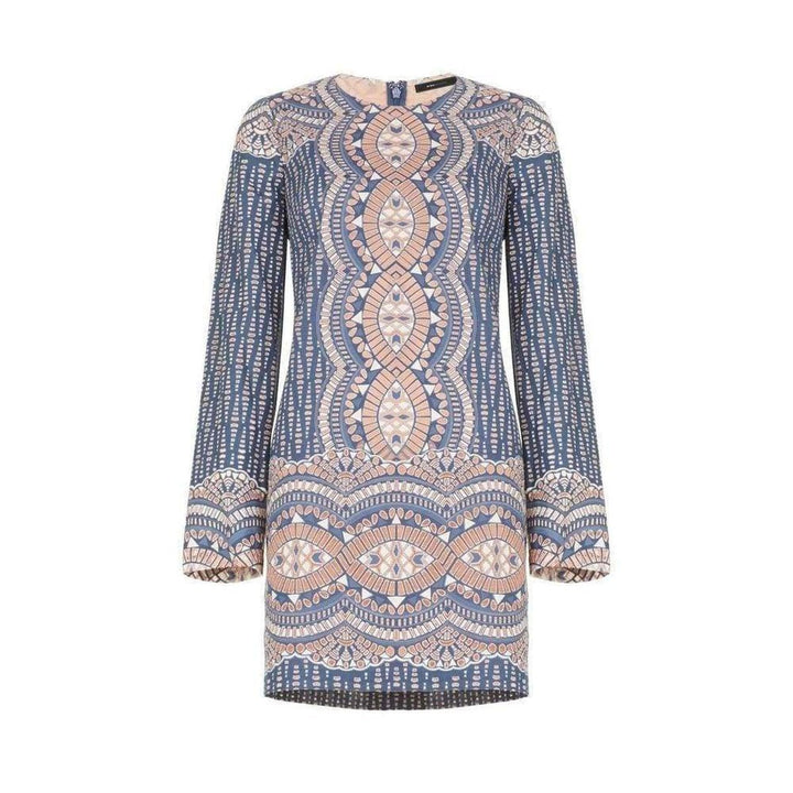 BCBGMAXAZRIA-Allina Burnout Deco Print Mesh Dress - Runway Catalog