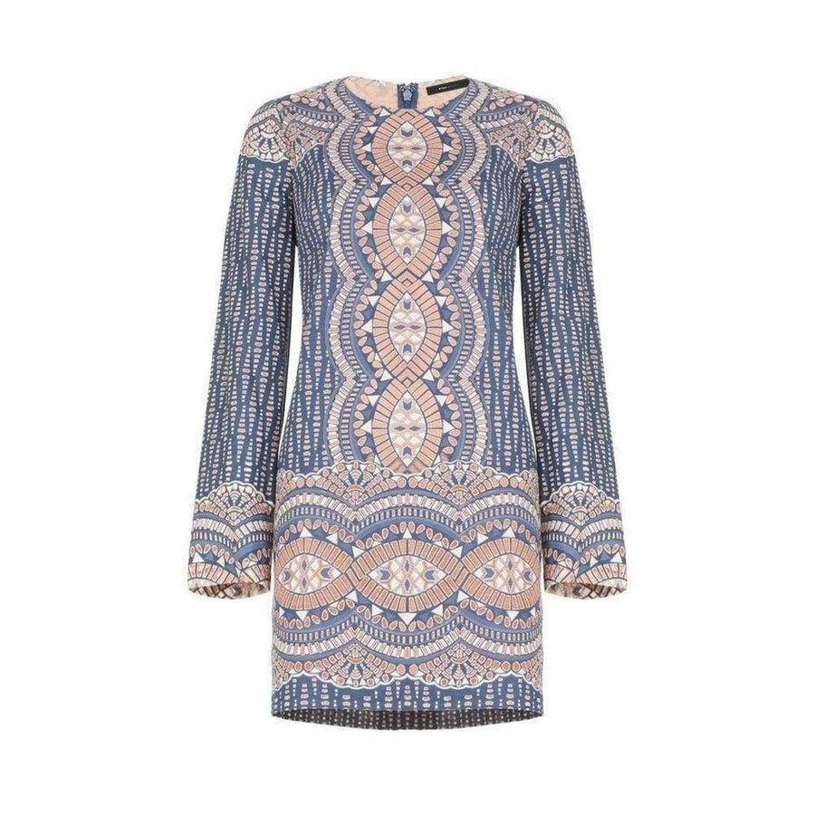 BCBGMAXAZRIA-Allina Burnout Deco Print Mesh Dress - Runway Catalog