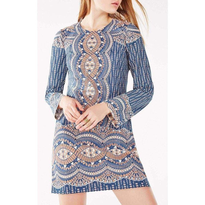 Allina Burnout Deco Print Mesh Dress