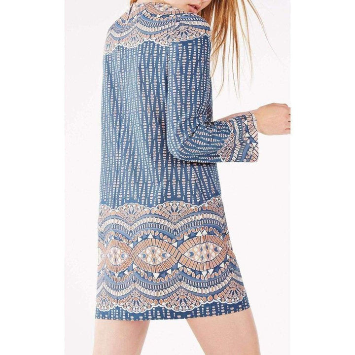 Allina Burnout Deco Print Mesh Dress