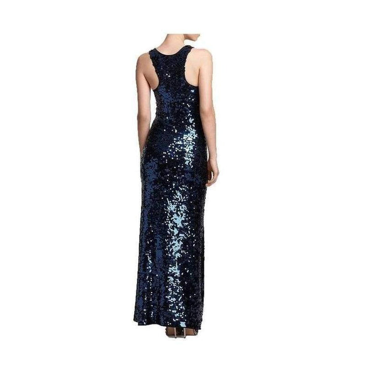Allure Blue Sequined Maxi Dress