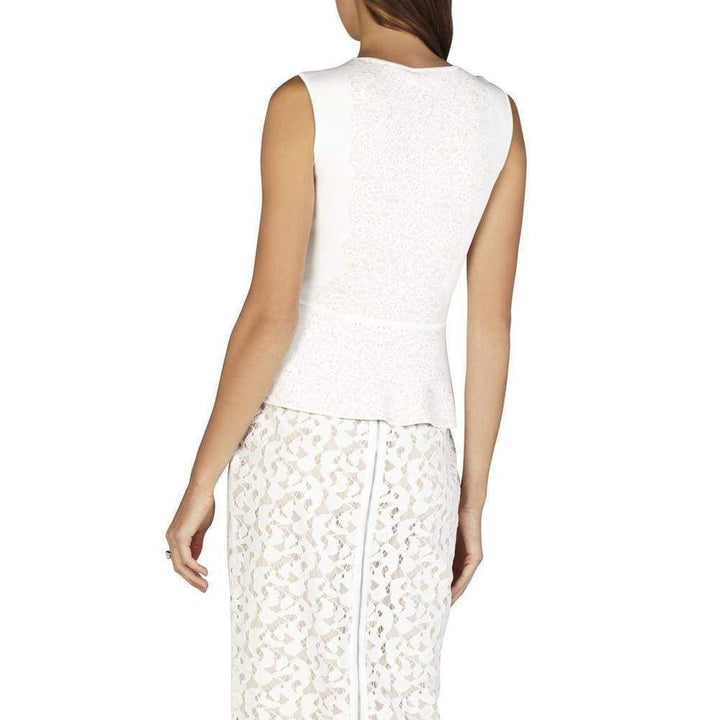 Alonya Pointelle Jacquard Peplum Pullover