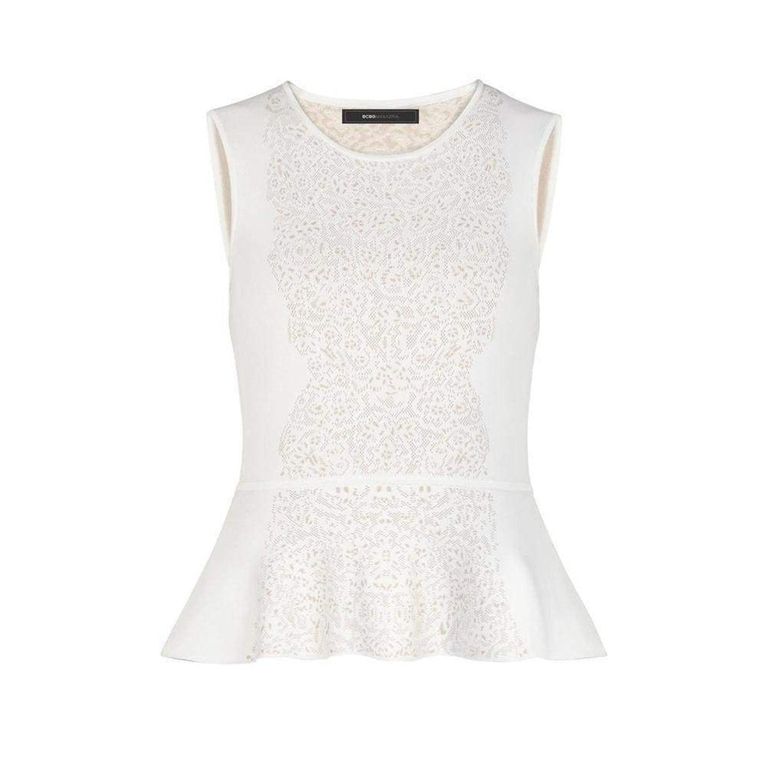 BCBGMAXAZRIA-Alonya Pointelle Jacquard Peplum Pullover - Runway Catalog