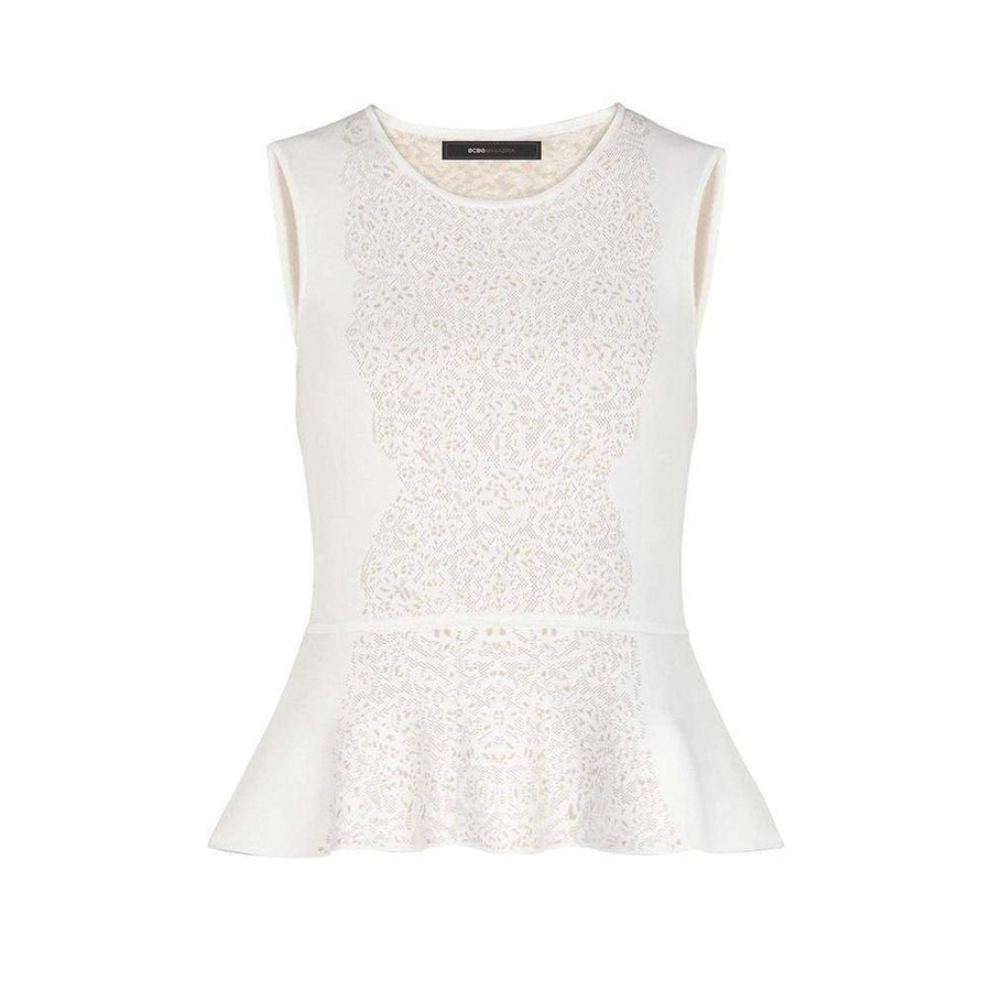 BCBGMAXAZRIA-Alonya Pointelle Jacquard Peplum Pullover - Runway Catalog