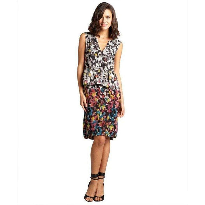 Amalia Printed Silk V-Neck Dress