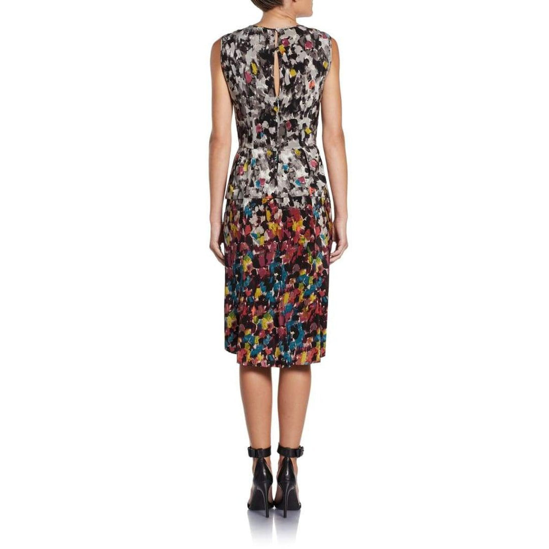 Amalia Printed Silk V-Neck Dress
