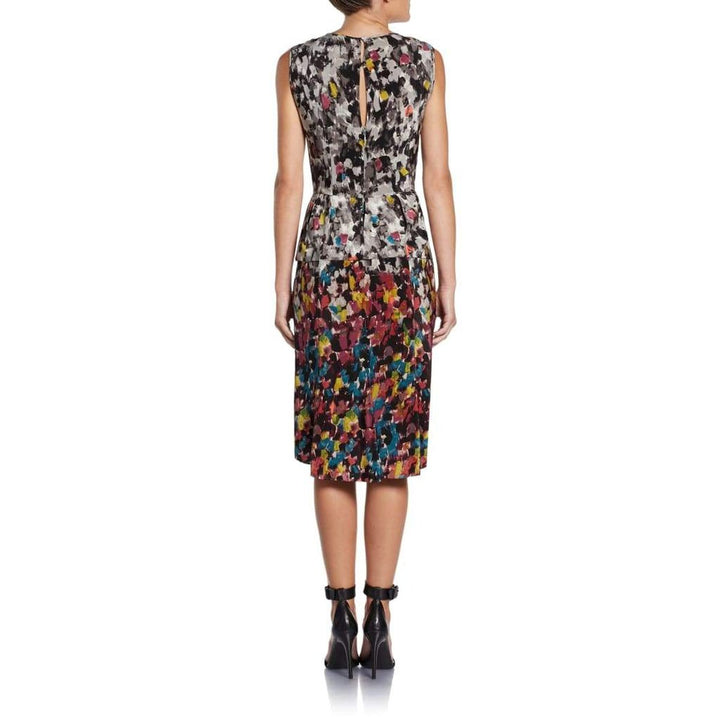 Amalia Printed Silk V-Neck Dress