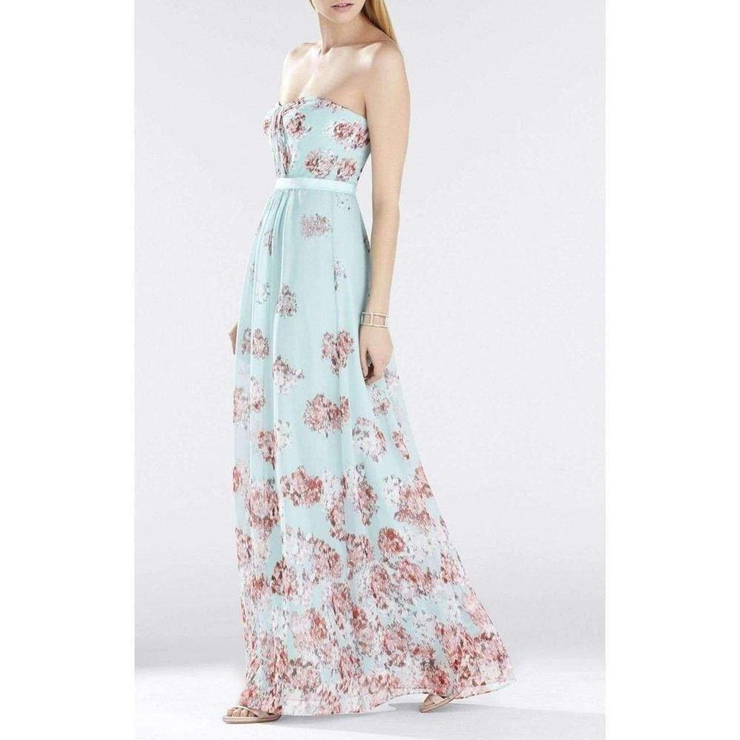 Amber Cascading Strapless Long Gown