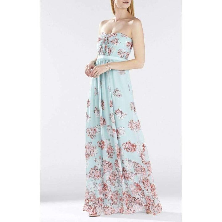 Amber Cascading Strapless Long Gown