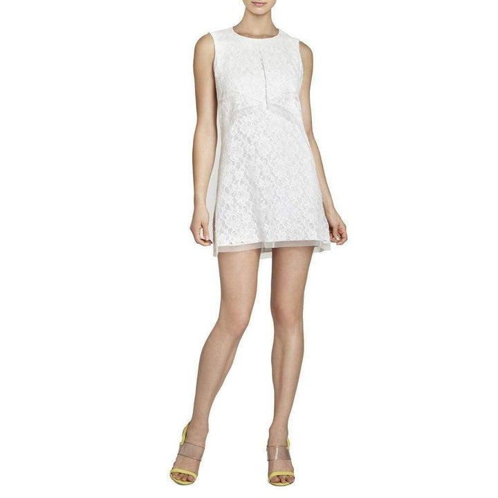 BCBGMAXAZRIA-Amelie Draped Sleeveless Lace Dress - Runway Catalog
