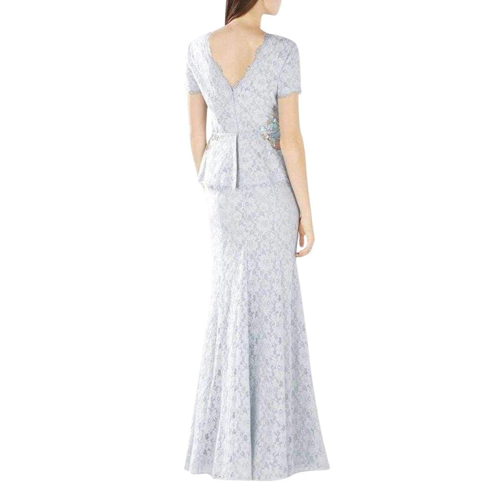 Anaya Lace Peplum Sequin Detail Gown