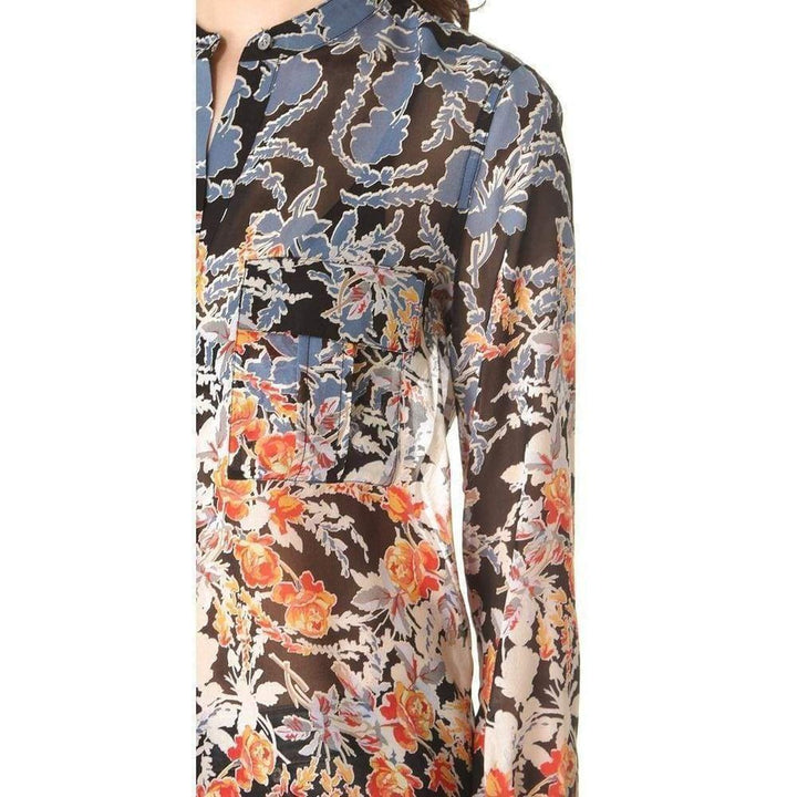 Pocket Black Combo Silk Shirt
