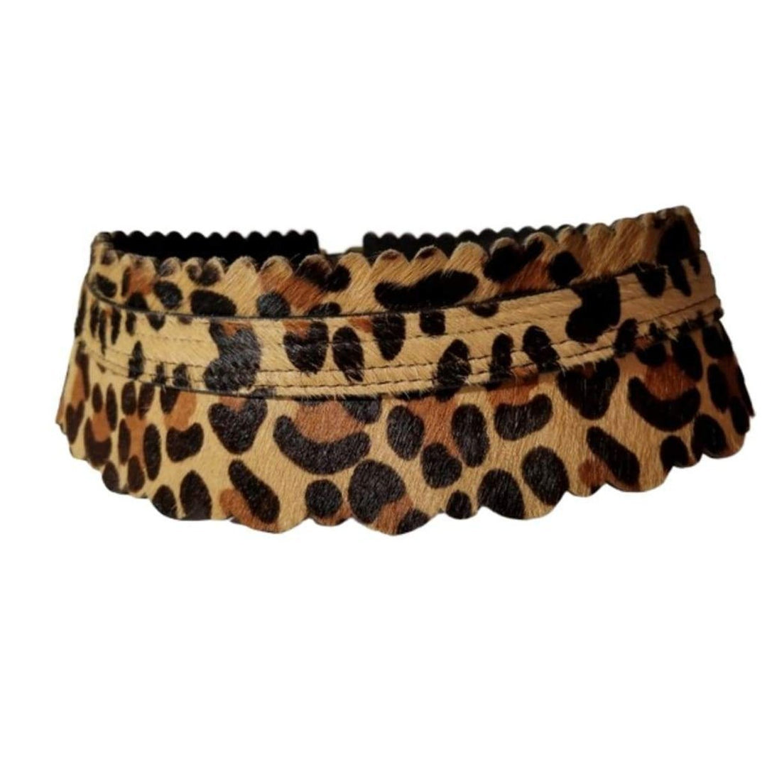 Animal Print Cut Out Leather Waist Belt