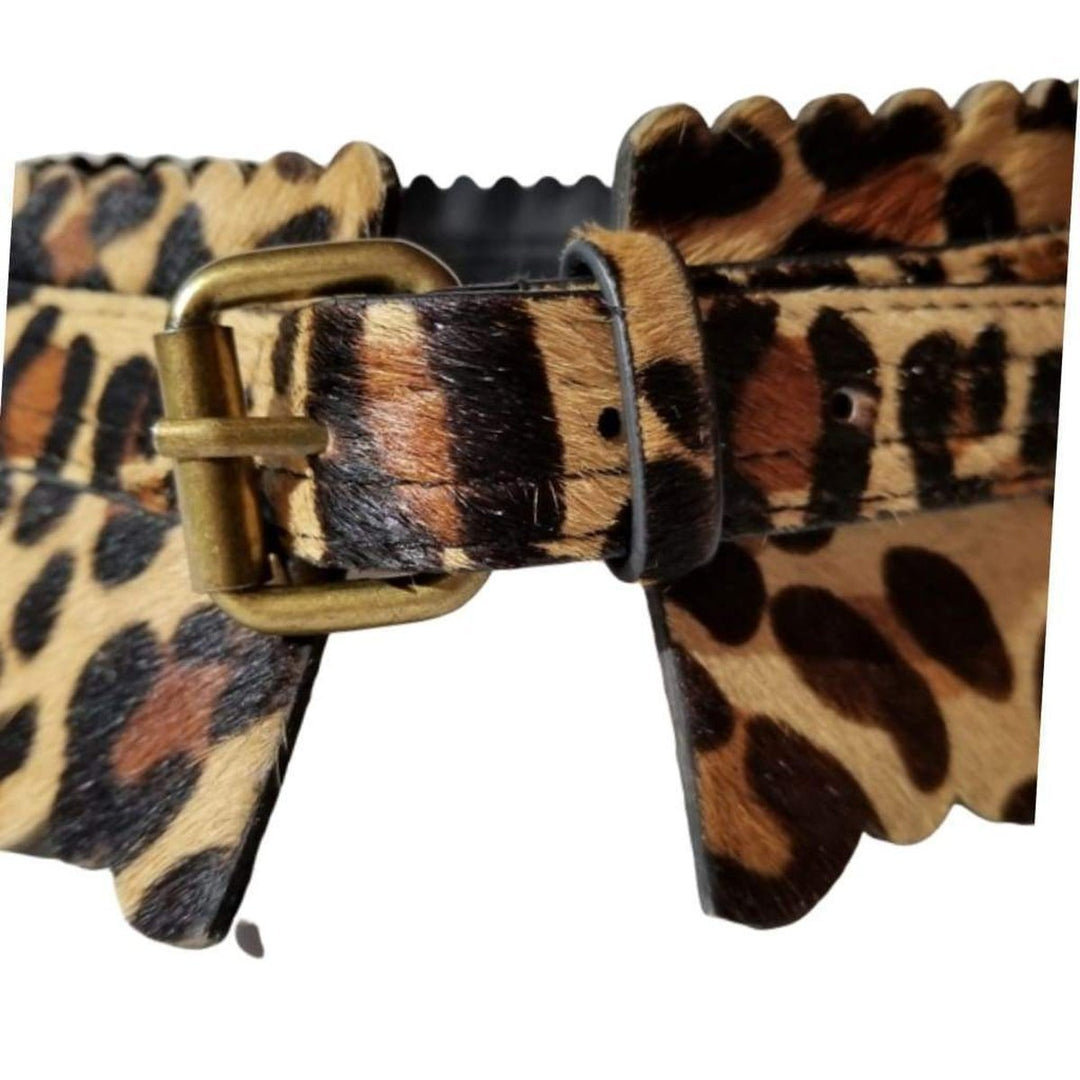 Animal Print Cut Out Leather Waist Belt