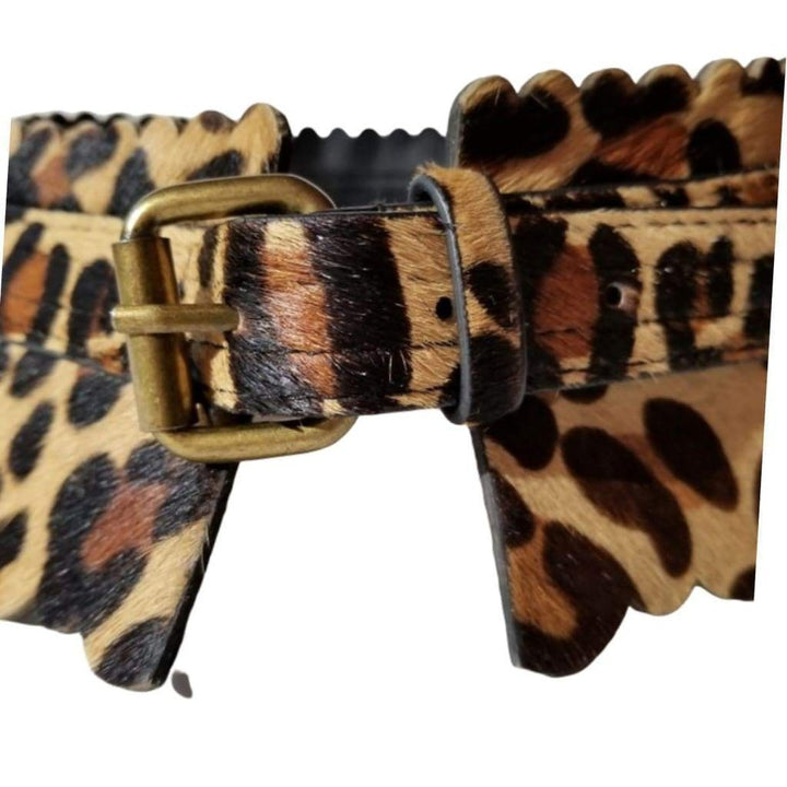Animal Print Cut Out Leather Waist Belt