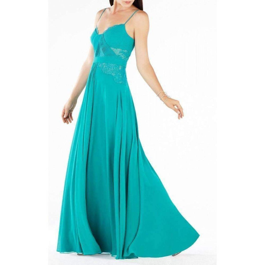 Antonea Lace Trim Pleated Gown
